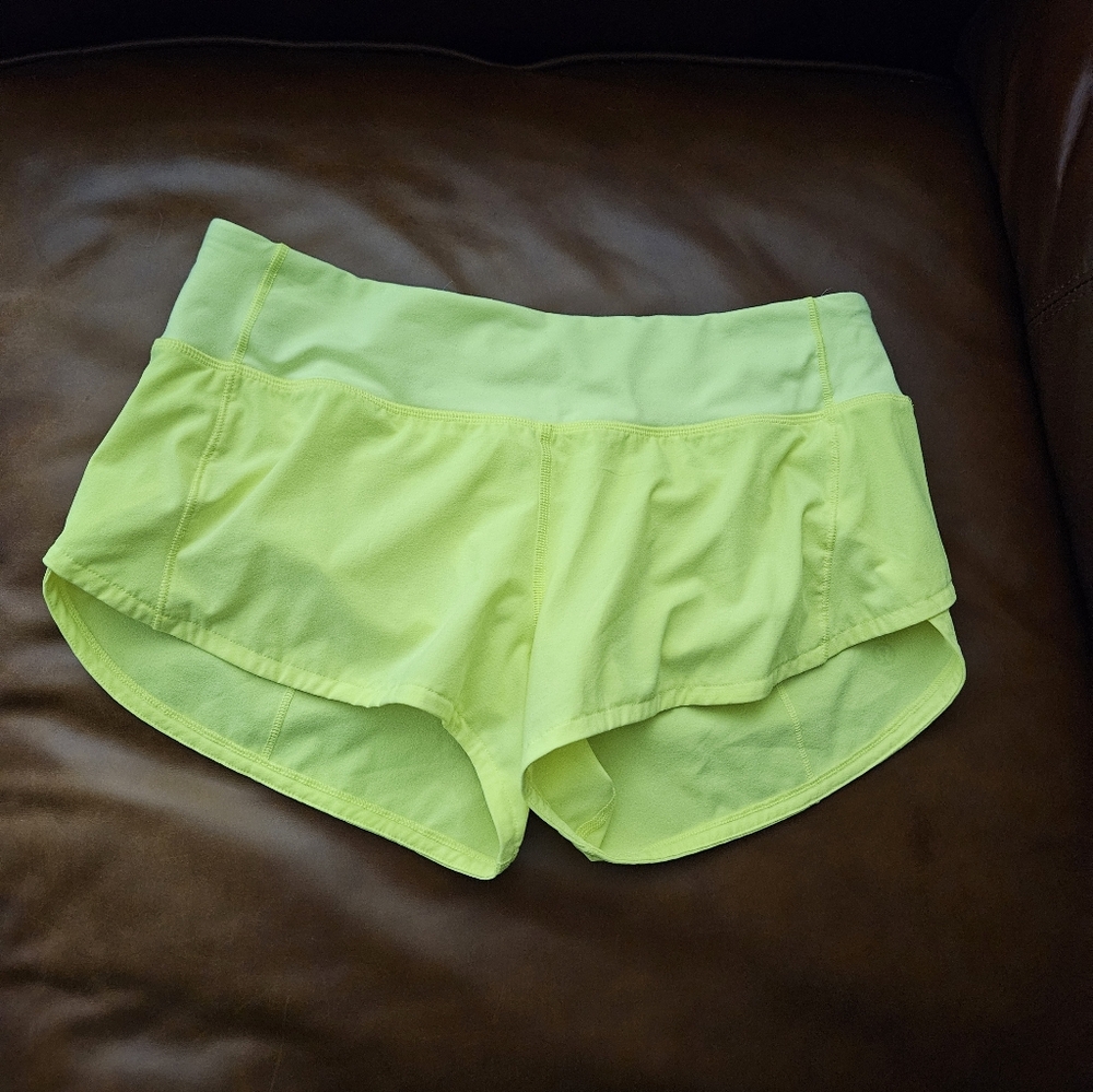 Lululemon Women's Yellow Bright Shorts Euc Size 4
